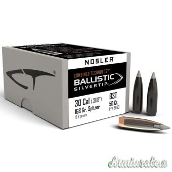 NOSLER Palle Ballistic Silver Tip 308" 168gr SP #51160 (50pz)