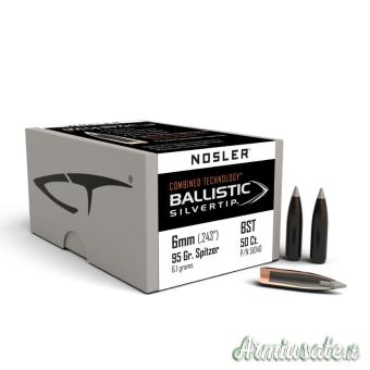 NOSLER Palle Ballistic Silver Tip 243" 95gr SP #51040 (50pz)