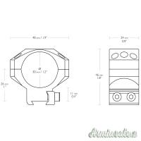 HAWKE Anelli Tactical 30mm Medi per Scina 11mm #24106