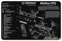 TEKMAT Walther PPQ Gun Cleaning Mat Tappetino Pulizia Armi con Esploso #R17-WAL-PPQ