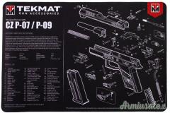 TEKMAT CZ P-07/09 Gun Cleaning Mat Tappetino Pulizia armi con esploso #R17-CZP07