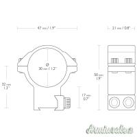 HAWKE Anelli Match 30mm Alti per Scina da 11mm #22108