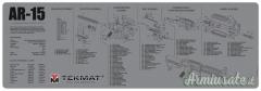 TEKMAT AR-15 Grey Gun Cleaning Mat Tappetino Pulizia Armi con Esploso #R36-AR15-GY