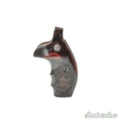 S&W Guance in Legno N Round Rosewood Checkered Engraved with Silver Medallions