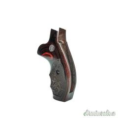 S&W Guance in Legno N Round Rosewood Checkered Engraved with Silver Medallions
