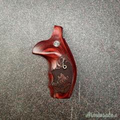 S&W Guance in Legno N Round Rosewood Checkered Engraved with Silver Medallions