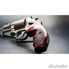 S&W Guance in Legno N Round Rosewood Checkered Engraved with Silver Medallions
