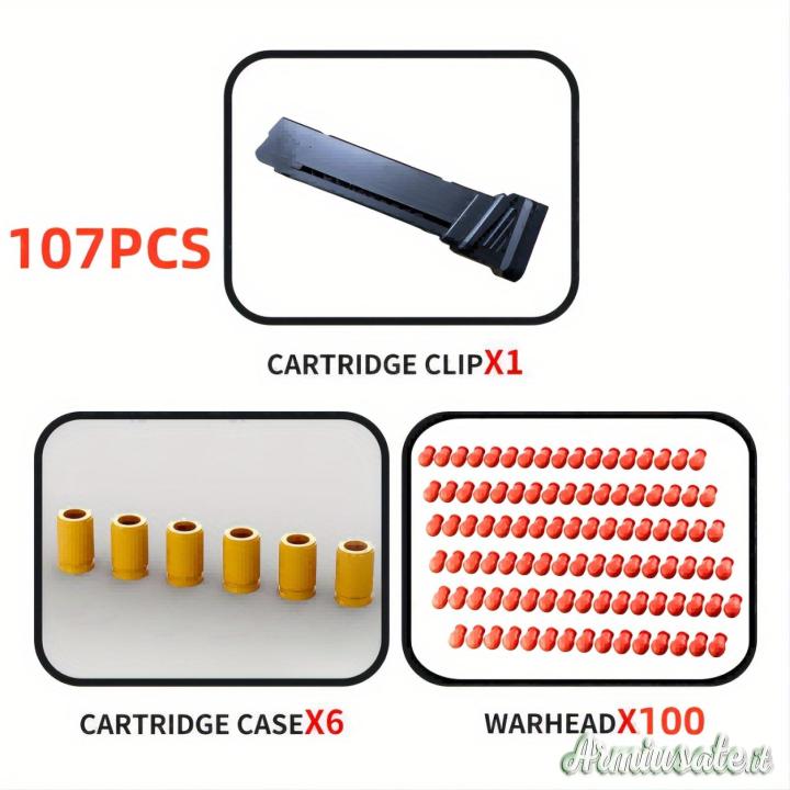 Pistola Giocattolo Kit Caricatore + bossoli + palle