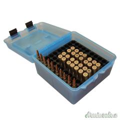 MTM Portacolpi R-100 .22.250-375H&H Blu Trasparente