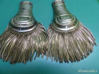 Spalline per ufficiale del Regio Esercito. Arma a piedi. Mod.1850. Argento 800.