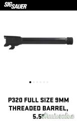 Cerco canna da 5,5” con filettatura X compensatore  (threated barrel) per Sig Sauer P320