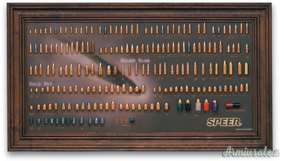 SPEER Bullet Display Board Chronology Quadro Cronologia cartucce Inerte