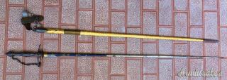 Spadino da corte periodo fine 700 inizio 800 lama triangolare con finitura blu ed incisioni in oro..