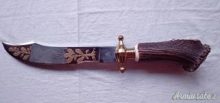 Coltello da caccia Indiana inox da esposizione manico in cervo