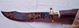 Coltello da caccia Indiana inox da esposizione manico in cervo