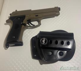 Saigo Defence Pistola Airsoft-Elettrica M9 AEP Tan CM126 + Fondina Rigida Softair