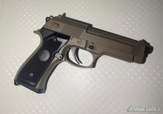 Saigo Defence Pistola Airsoft-Elettrica M9 AEP Tan CM126 + Fondina Rigida Softair