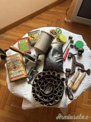 Materiale e componenti da ricarica vintage + cartucciera