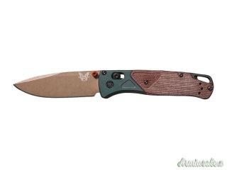 Benchmade BUGOUT 535FE-2602 TAIGA GREEN ALUMINIUM / BROWN CANVAS MICARTA