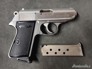 WALTHER PPK-S INOX CAL. 380 AUTO (9 CORTO), DOPPIO CARICATORE. SOLO TEL.