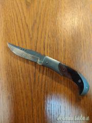 Coltello tascabile artigianale in acciaio Damasco