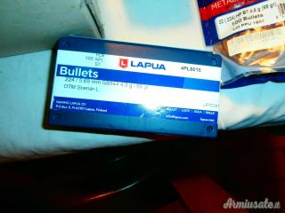 cedo palla Lapua sierra ,Nosler Hornady e PPU , bossoli per cal.223