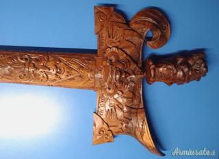 Kris balinese decorativo – lama pamor – intaglio artigianale – 90 €