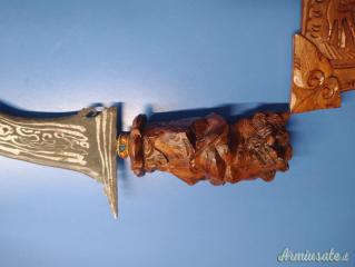 Kris balinese decorativo – lama pamor – intaglio artigianale – 90 €
