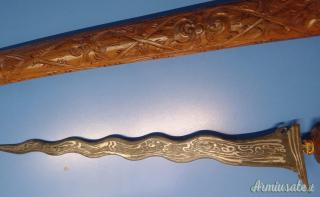 Kris balinese decorativo – lama pamor – intaglio artigianale – 90 €