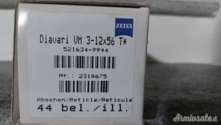 Zeiss Classic Diavari 3-12 x 56 T* VM(scina)ASV+(torretta balistica)reticolo 44 illuminato  FFP
