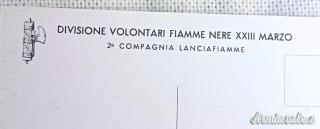 Cartolina Divisione Volontari FIAMME NERE “23 MARZO” - 2^ Compagnia Lanciafiamme (2^ ristampa)
