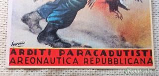 Cartolina “ARDITI PARACADUTISTI” della “Aeronautica Nazionale Repubblicana