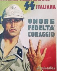 Cartolina della “LEGIONE SS ITALIANA - ONORE FEDELTÀ CORAGGIO” R.S.I. - 2^ ristampa