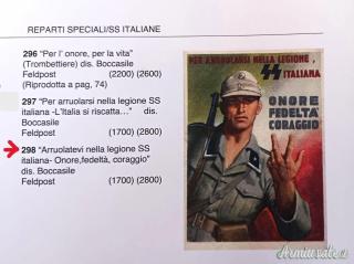 Cartolina della “LEGIONE SS ITALIANA - ONORE FEDELTÀ CORAGGIO” R.S.I. - 2^ ristampa