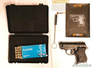 Pistola a salve Bruni 315 Auto cal. 8mm nera + valigetta + 50 Cartucce Fiocchi