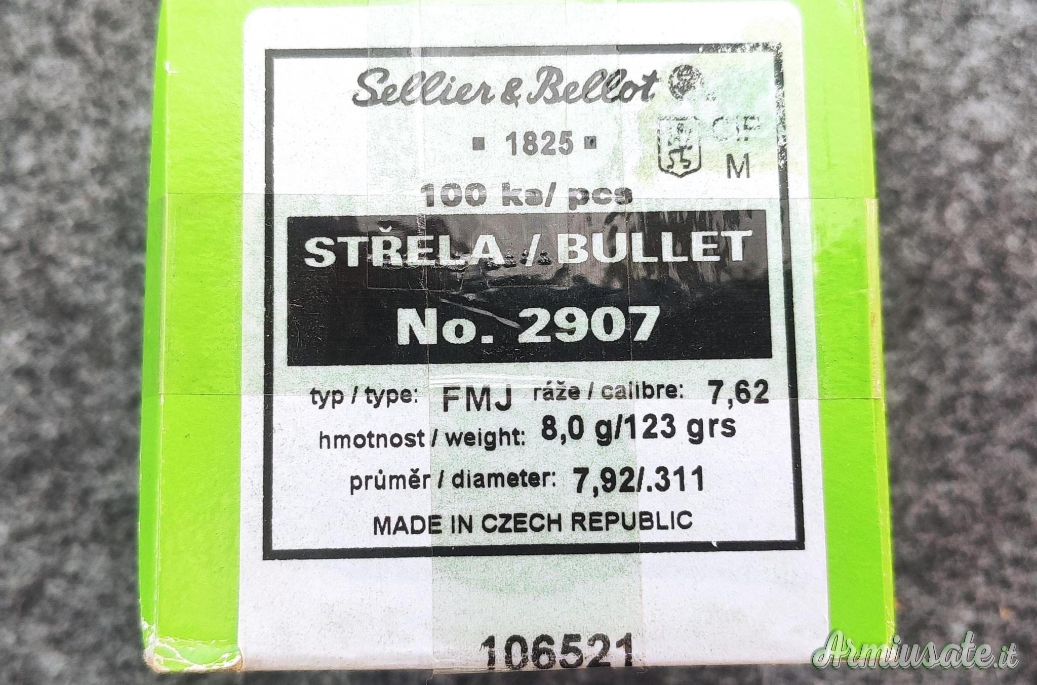 SELLIER BELLOT CAL. .311 FMJ 123 GRS #2907