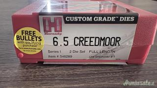 Hornady Custom Grade Dies 6.5 Creedmoor – 2 Die Set Full Length – Ottime condizioni