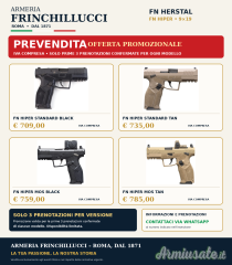 FN HIPER 9×19 – PREVENDITA PROMO DA €709 – SOLO 3 PER MODELLO
