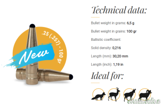 FOX Palle Classic Hunter .25 (.257) 100gr (50pz)