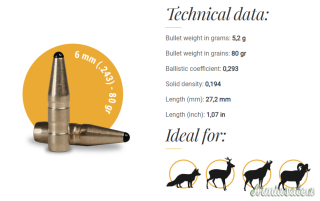 FOX Palle Classic Hunter 6mm (.243) 80gr (50pz)